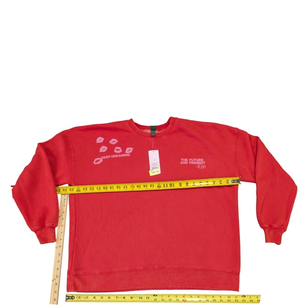 ⭐C3 Wild Fable Distressed/Faded Sweatshirt Red Keep Dreaming Size S - Picture 4 of 7